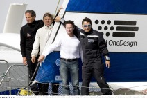 Roland Jourdain, Michel Desjoyeaux, Sébastien Josse et Stève Ravussin à bord de Race for Water