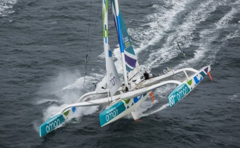MOD70 Musandman Oman Sail at the start of the Route du Rhum 2014